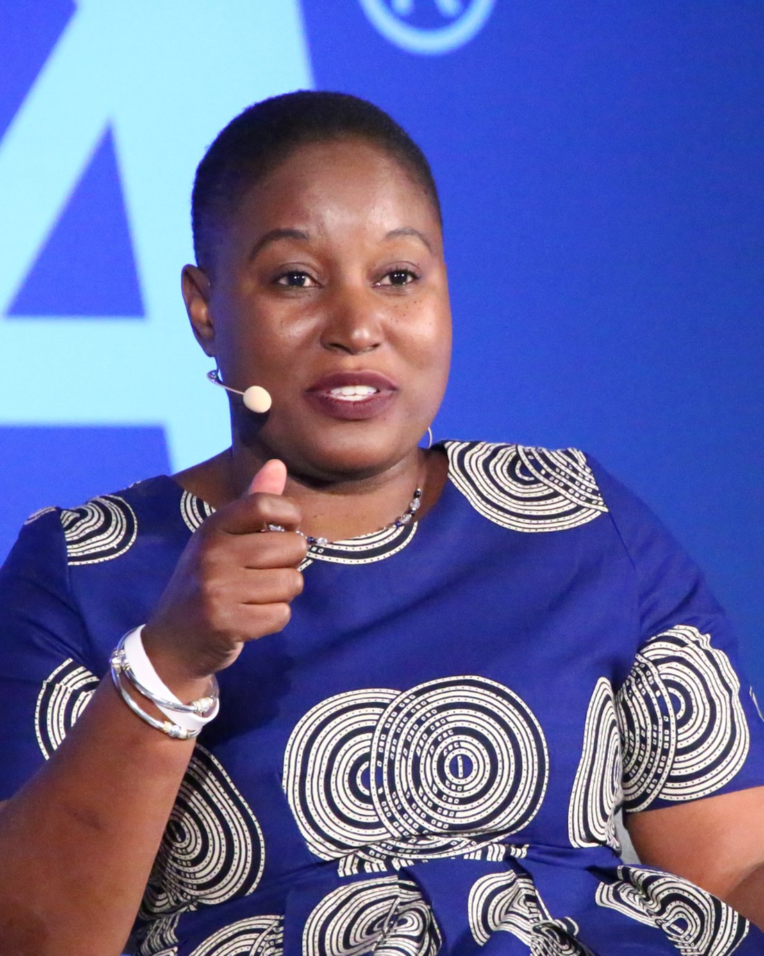 Thembi Bheka speaking on a panel
